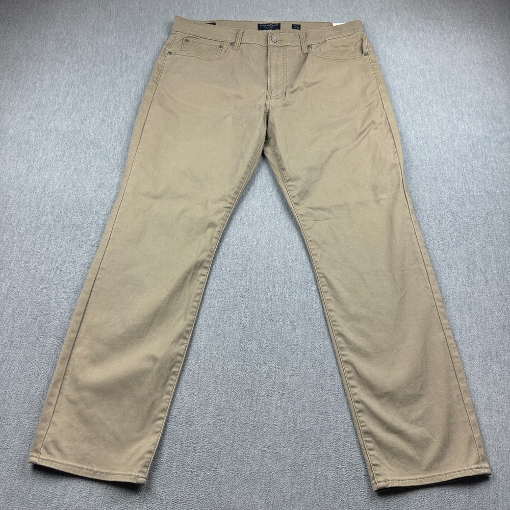 Lucky Brand Jeans Mens 36x30 Brown 121 Slim Fit Straight Leg Stretch Pants NWT